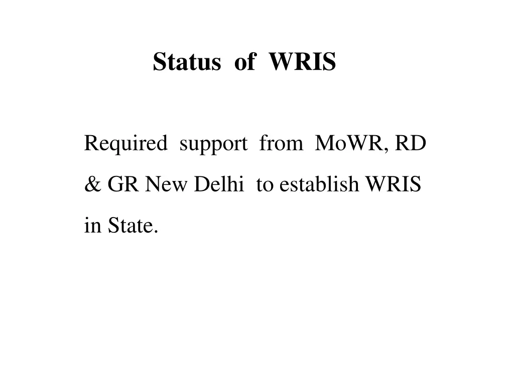 status of wris