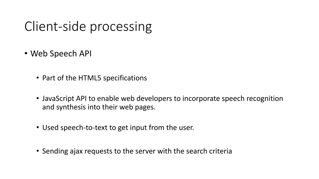 client side processing