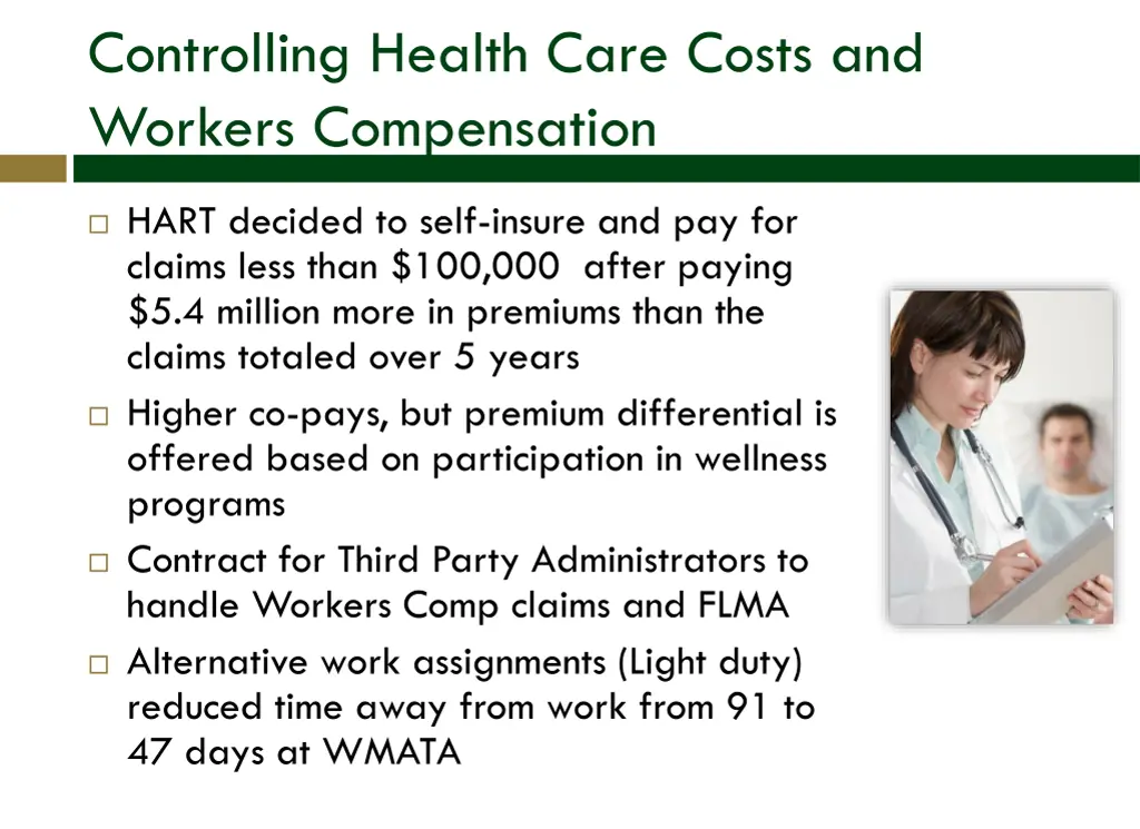 controlling health care costs and workers
