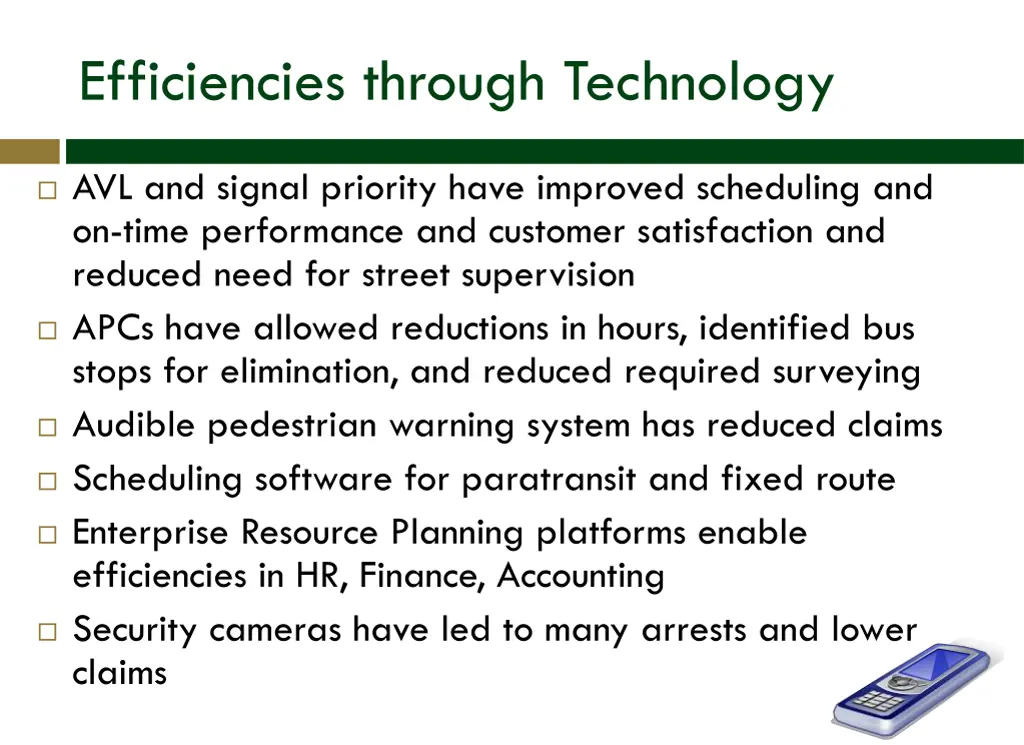 efficiencies through technology