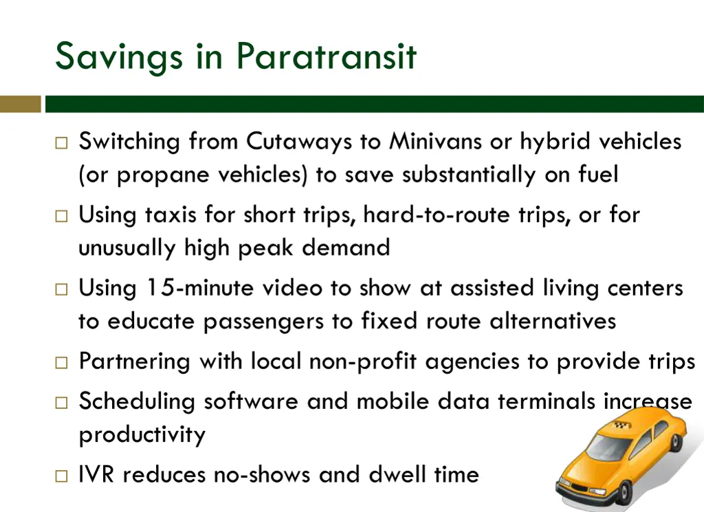 savings in paratransit 1
