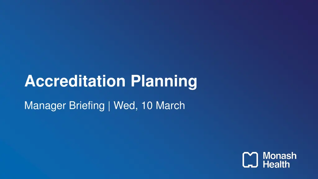 accreditation planning