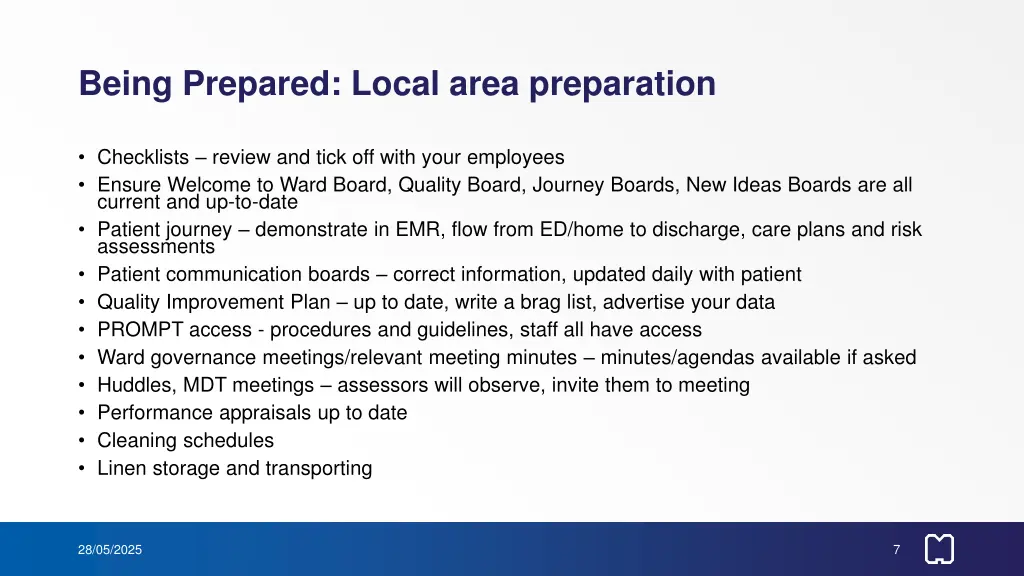 being prepared local area preparation 1