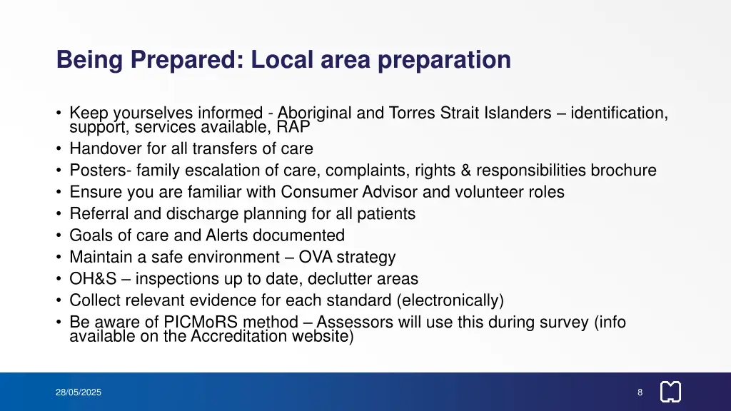 being prepared local area preparation 2