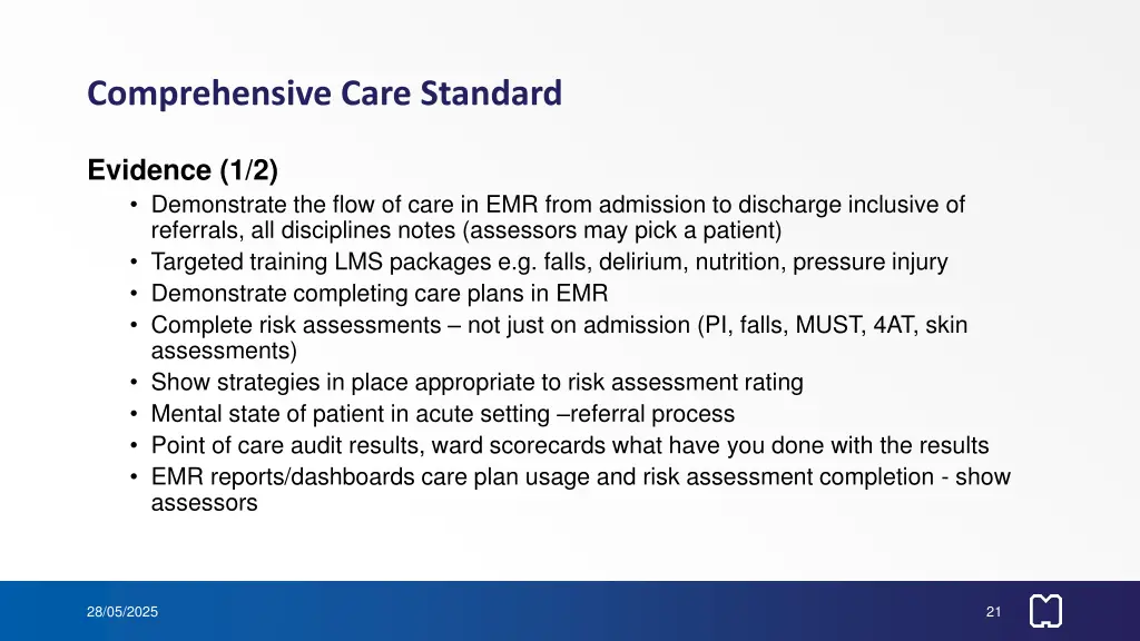 comprehensive care standard