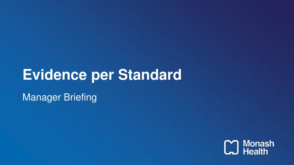 evidence per standard
