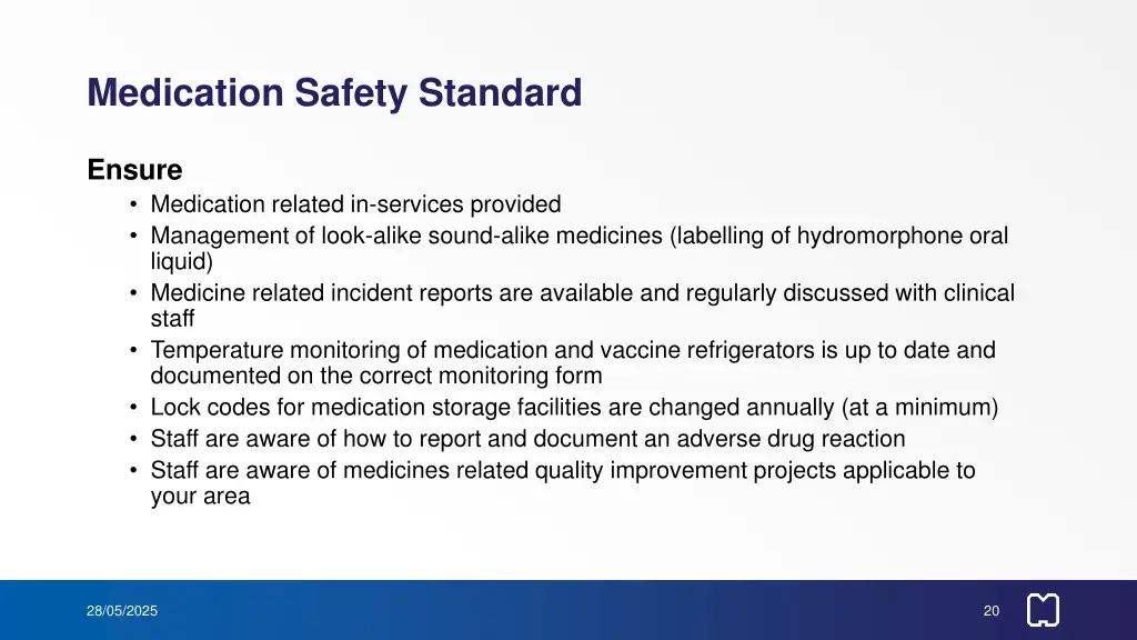 medication safety standard 2