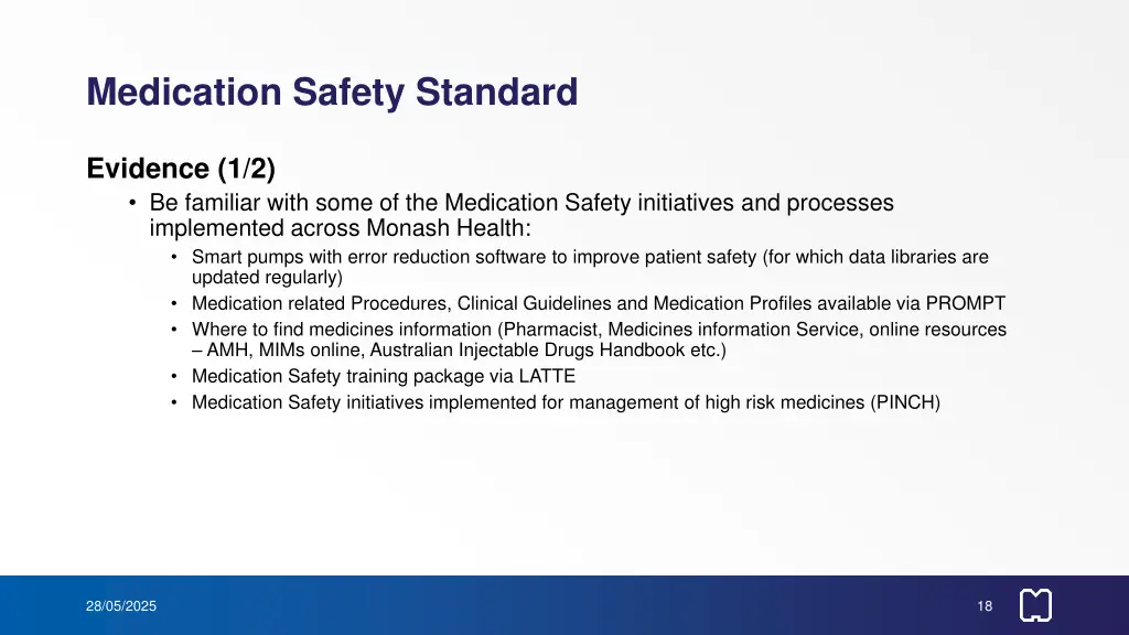 medication safety standard