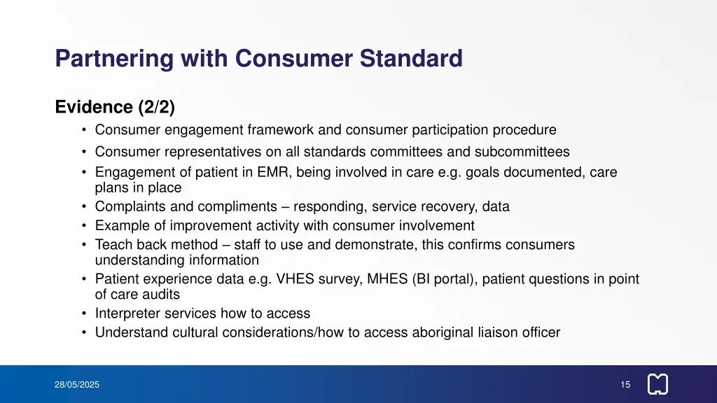 partnering with consumer standard 1