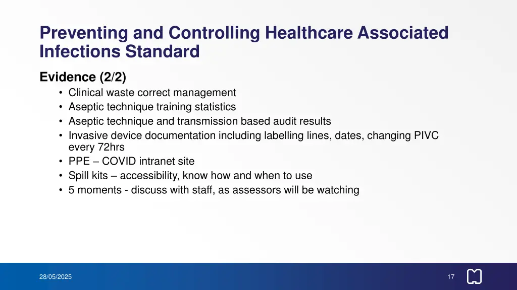preventing and controlling healthcare associated 1