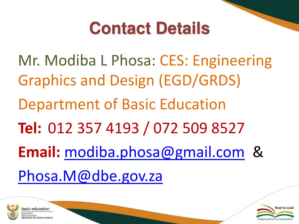 contact details