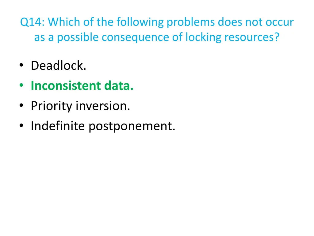 q14 which of the following problems does