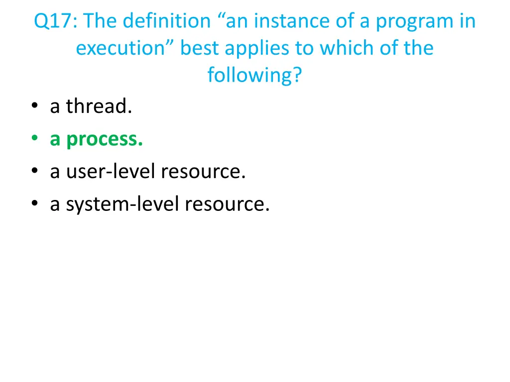 q17 the definition an instance of a program