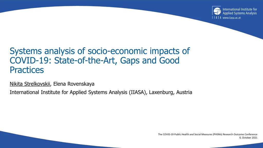 systems analysis of socio economic impacts