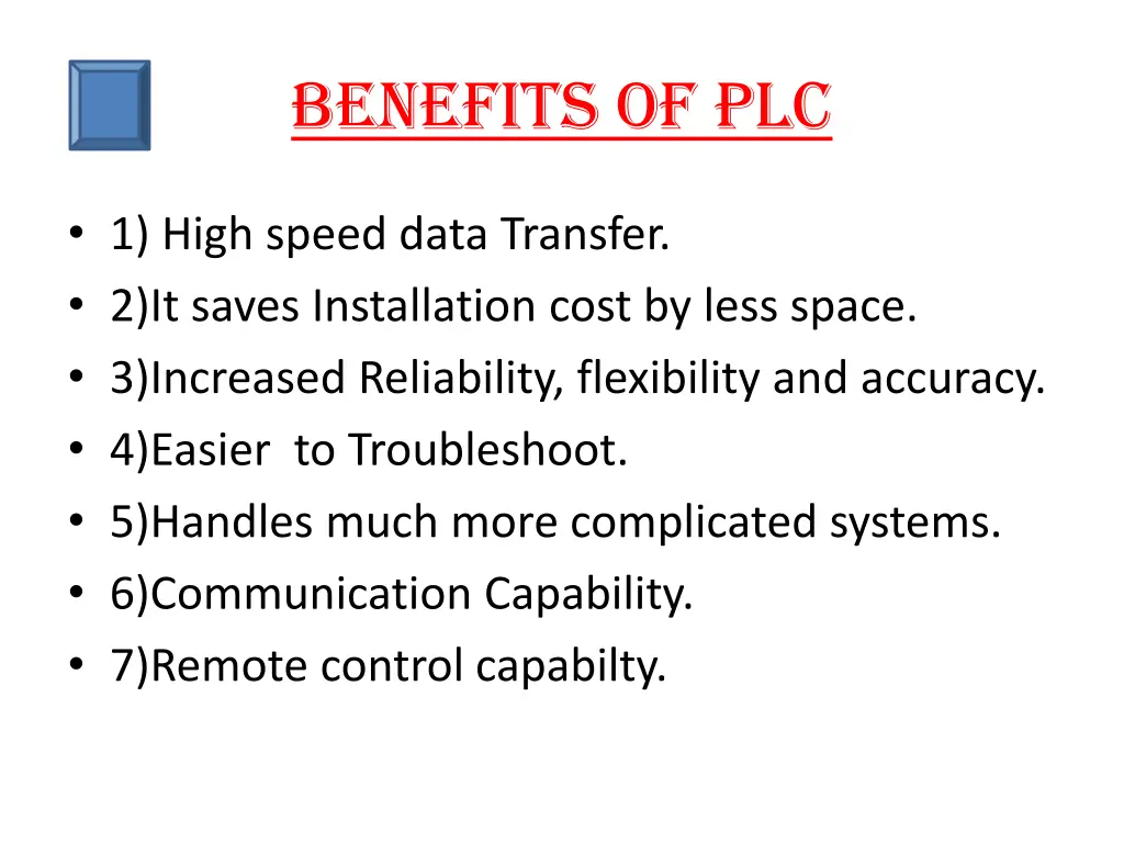 benefits of plc
