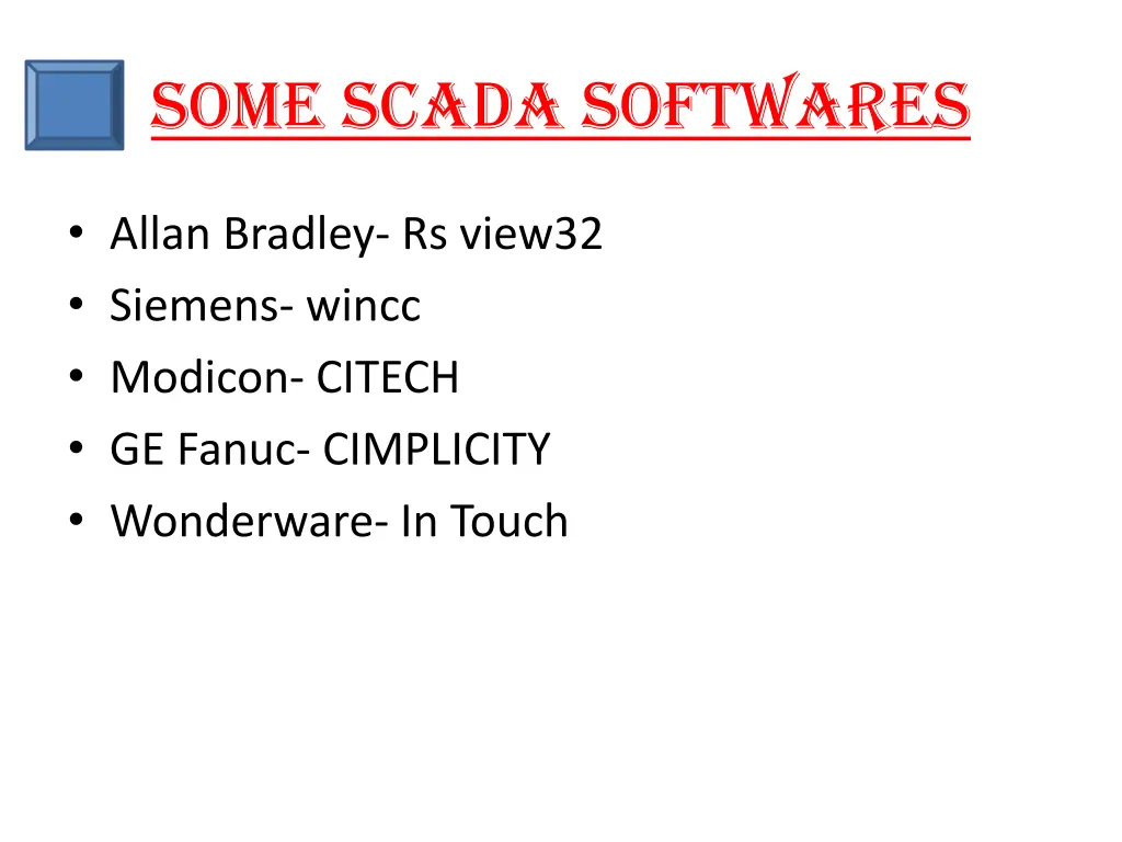 some scada softwares