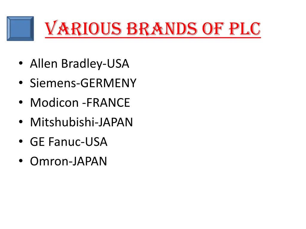various brands of plc