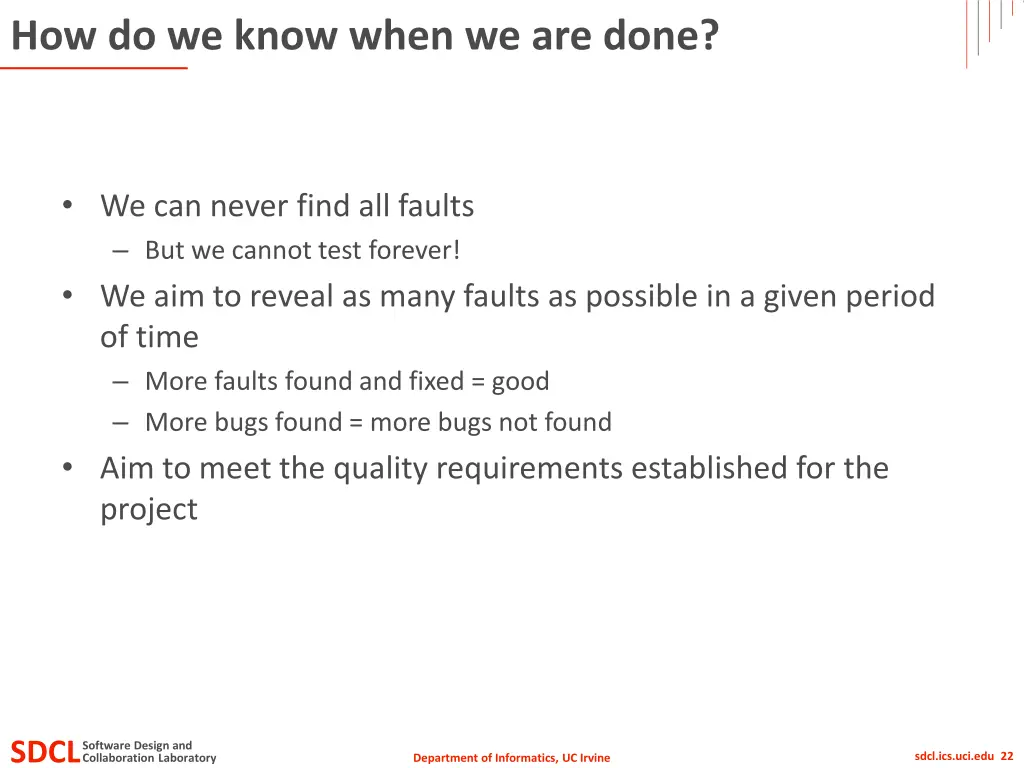 how do we know when we are done