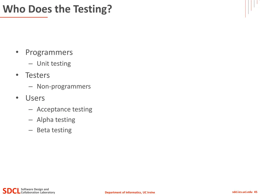 who does the testing