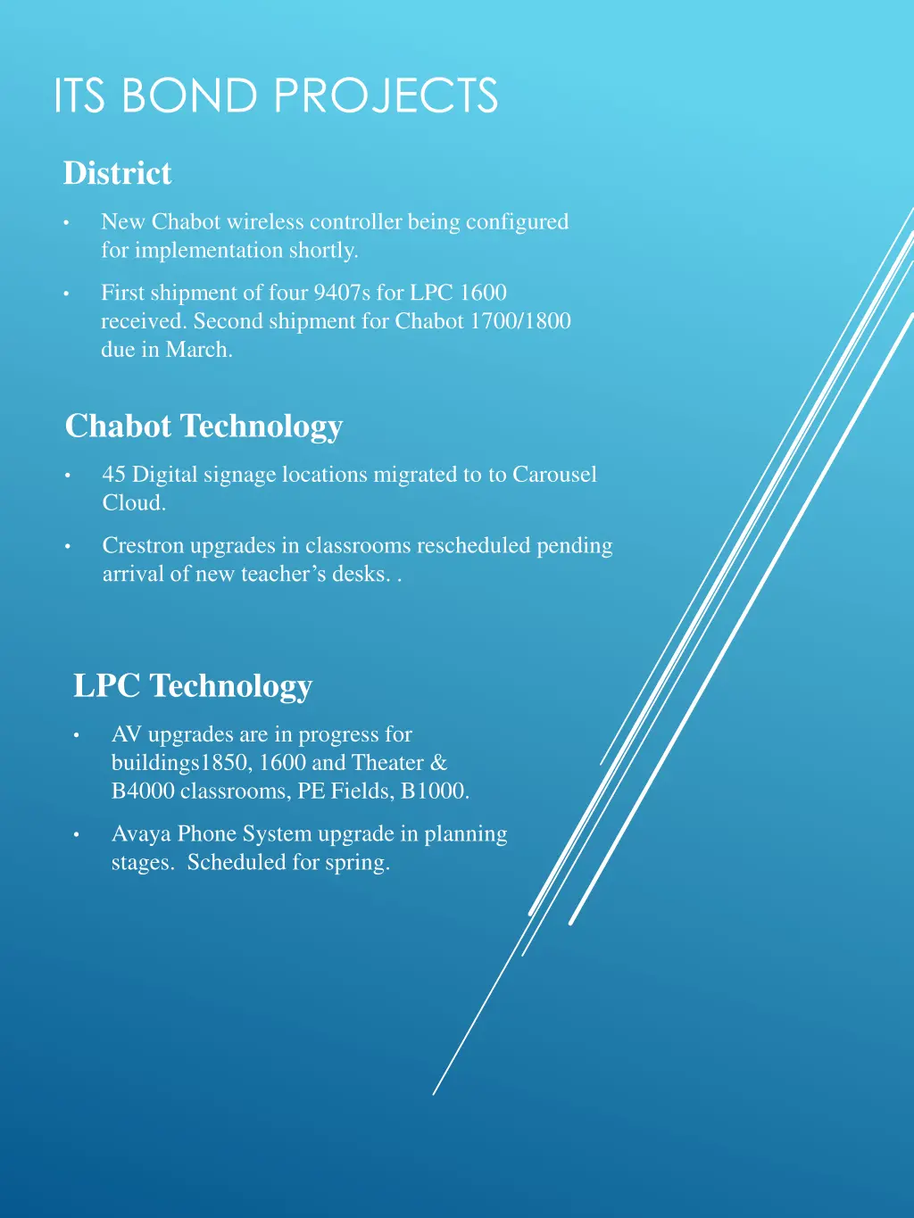 its bond projects