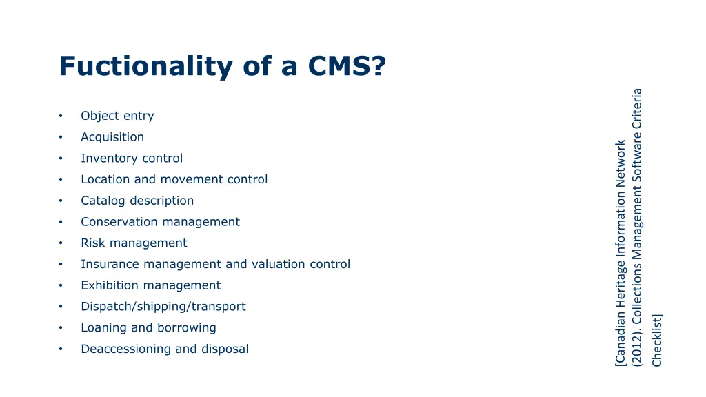 fuctionality of a cms