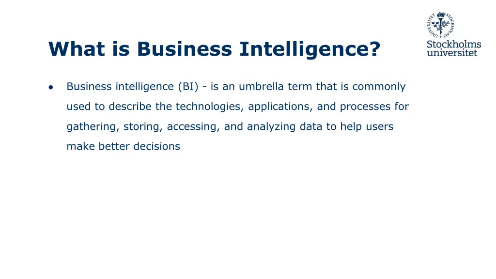 what is business intelligence