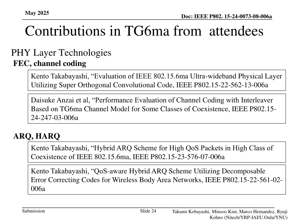 may 2025 contributions in tg6ma from attendees