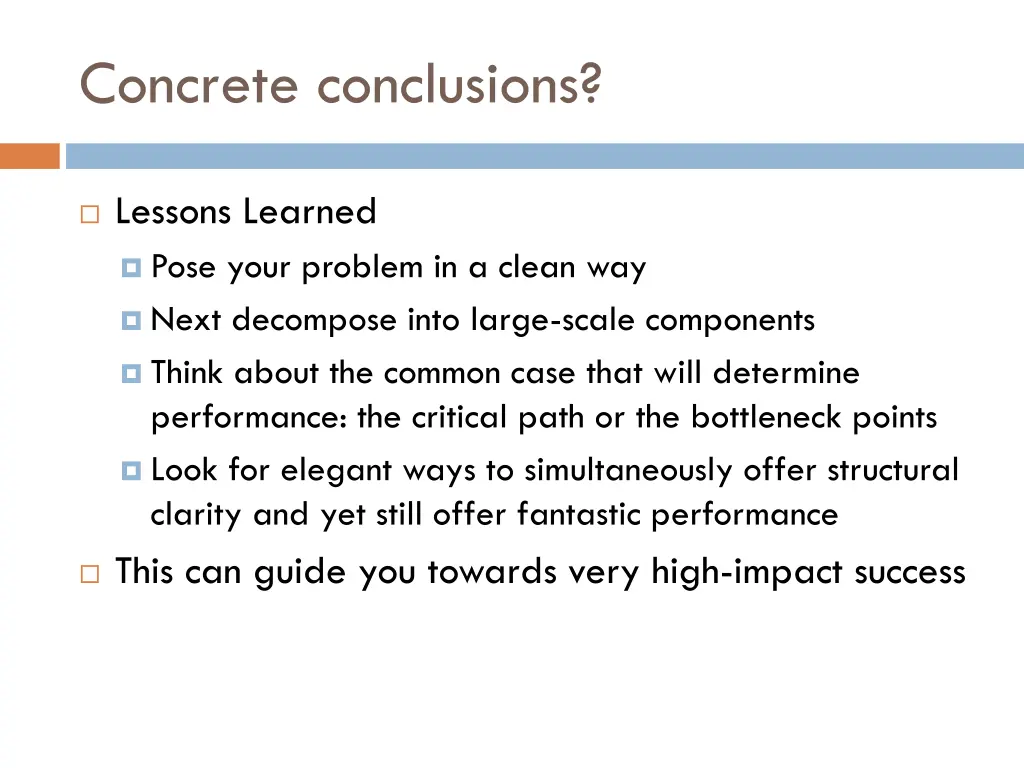 concrete conclusions