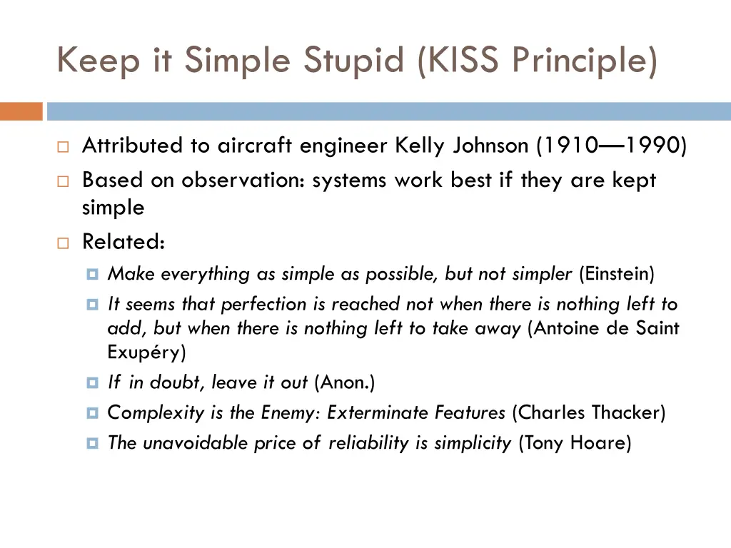 keep it simple stupid kiss principle