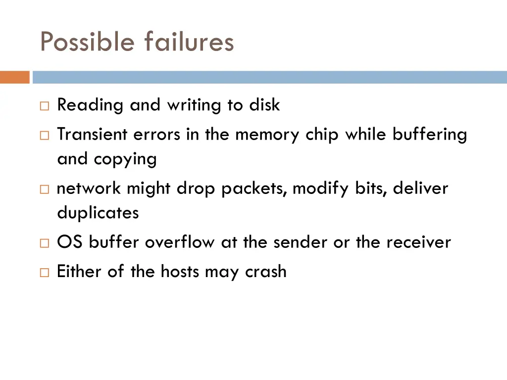 possible failures