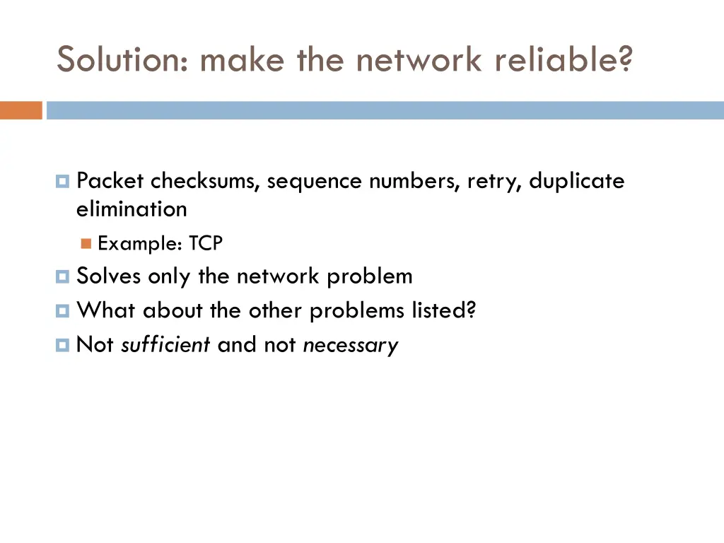 solution make the network reliable