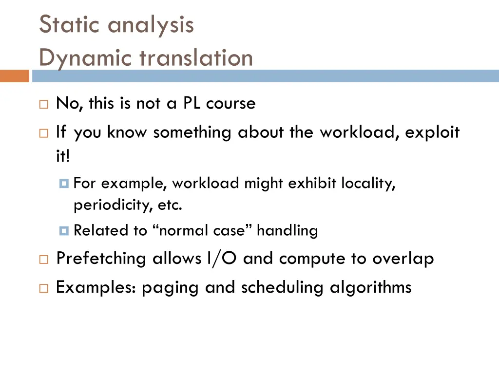 static analysis dynamic translation