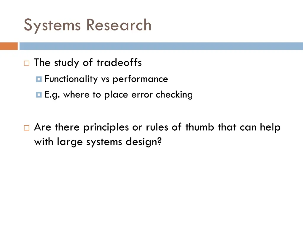 systems research