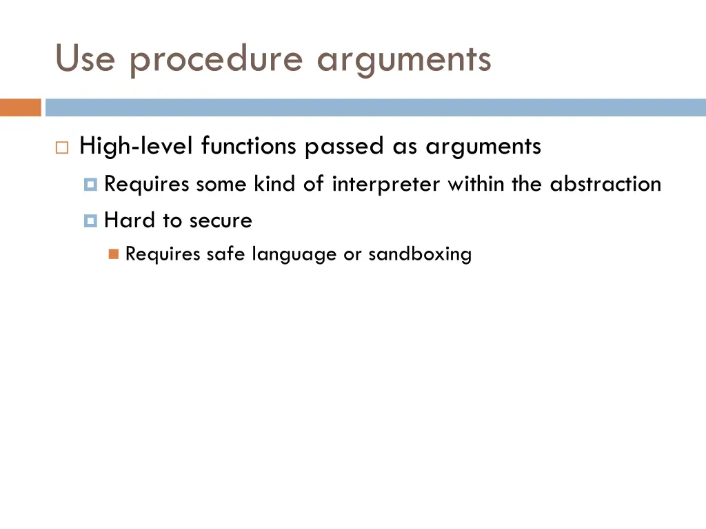 use procedure arguments
