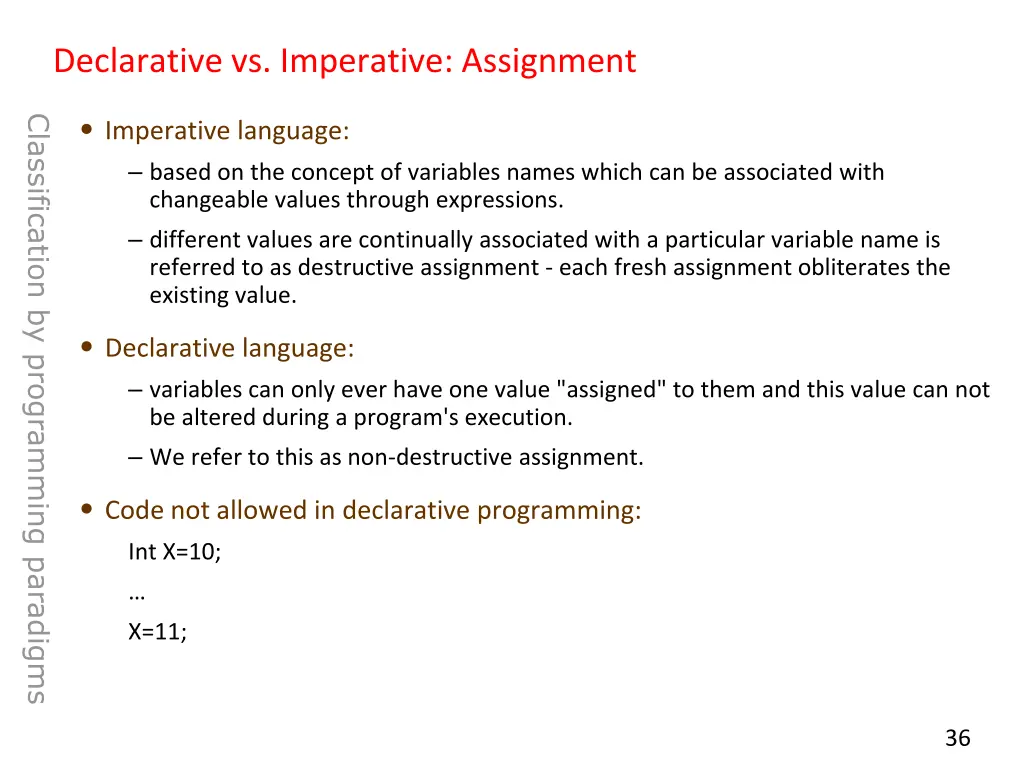 declarative vs imperative assignment