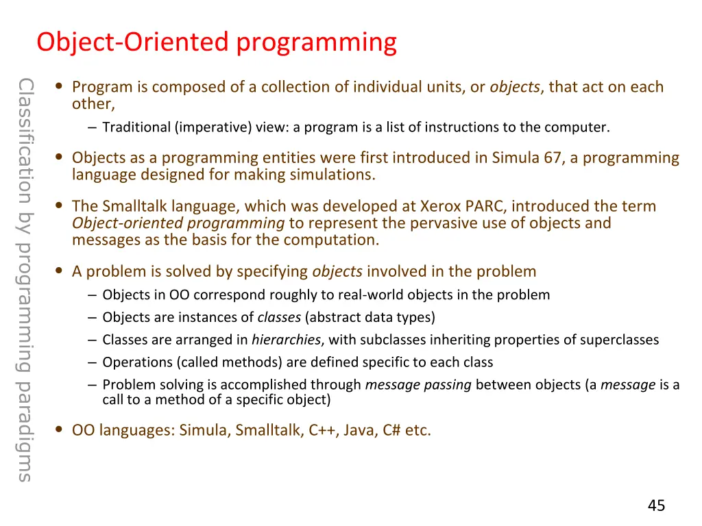 object oriented programming