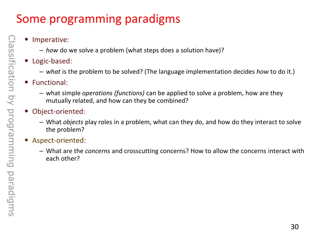 some programming paradigms