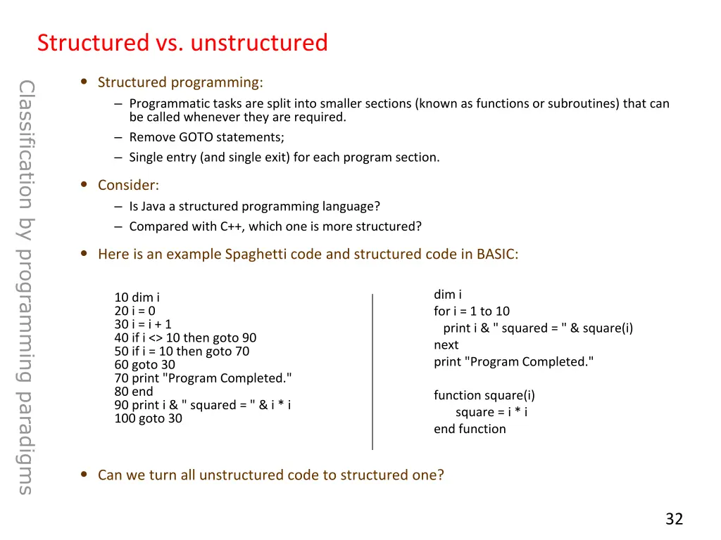 structured vs unstructured