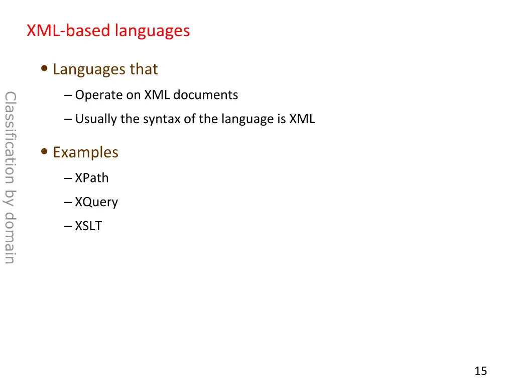 xml based languages