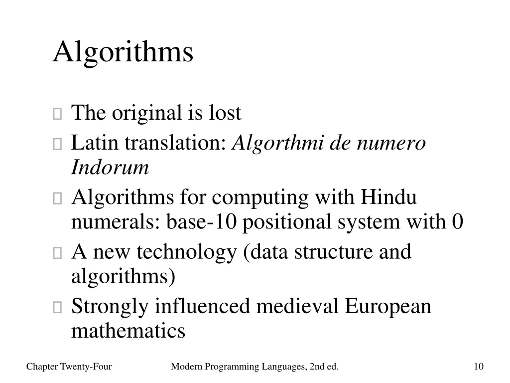algorithms