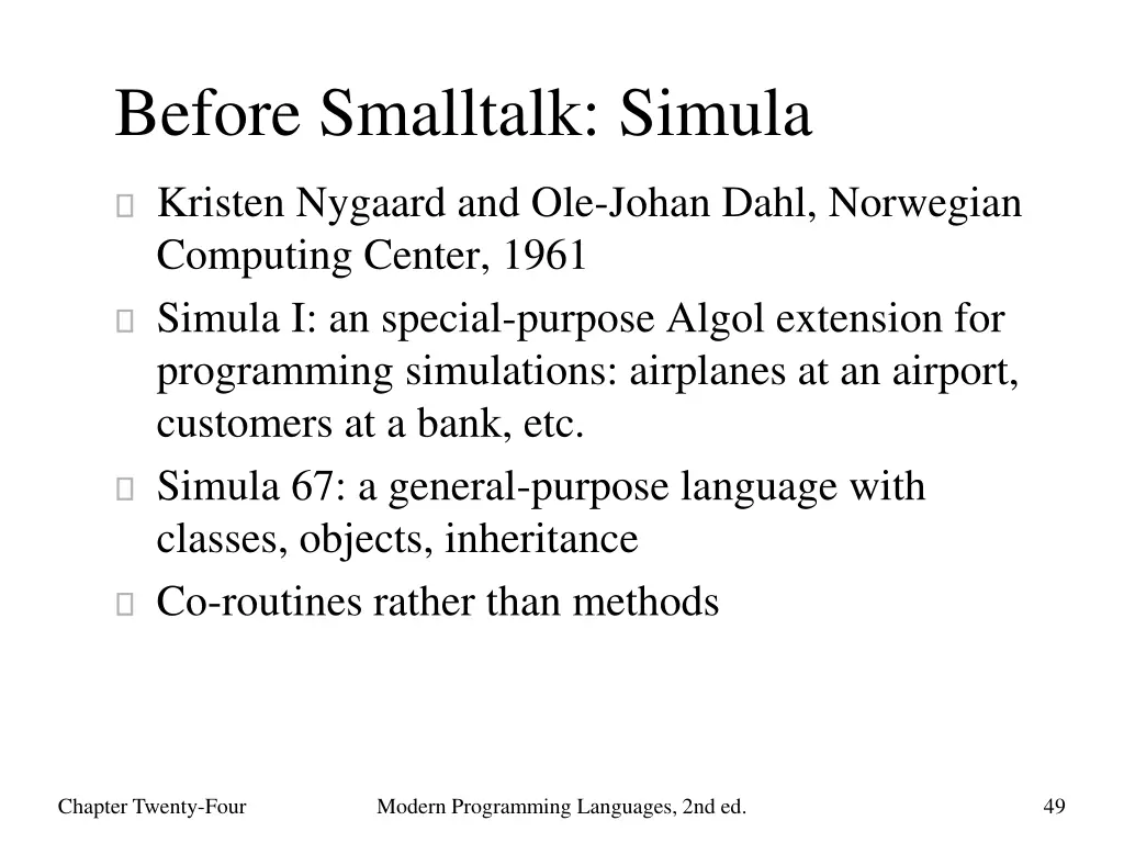before smalltalk simula