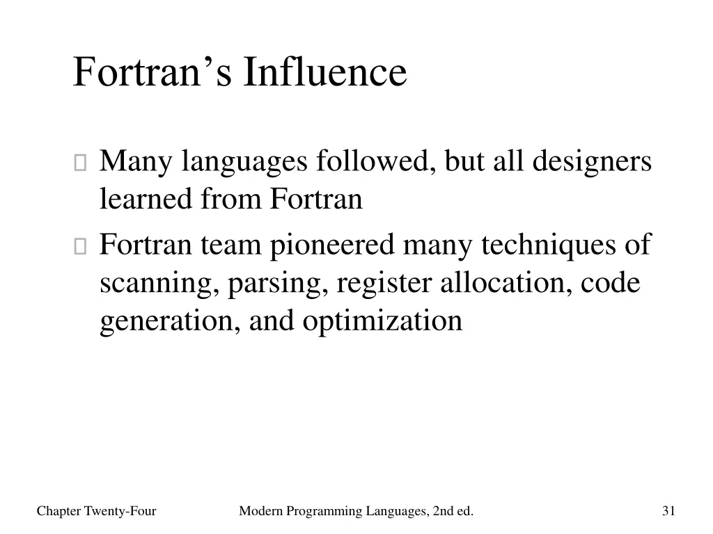 fortran s influence