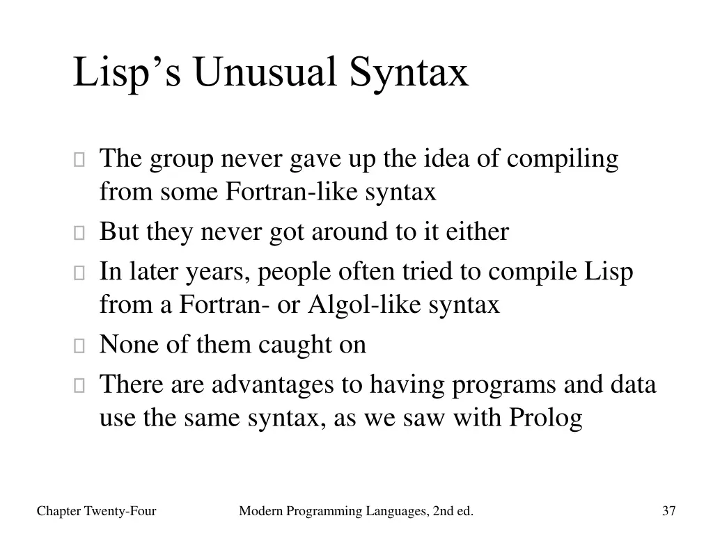 lisp s unusual syntax 1