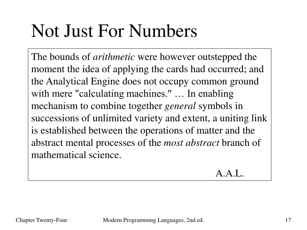 not just for numbers