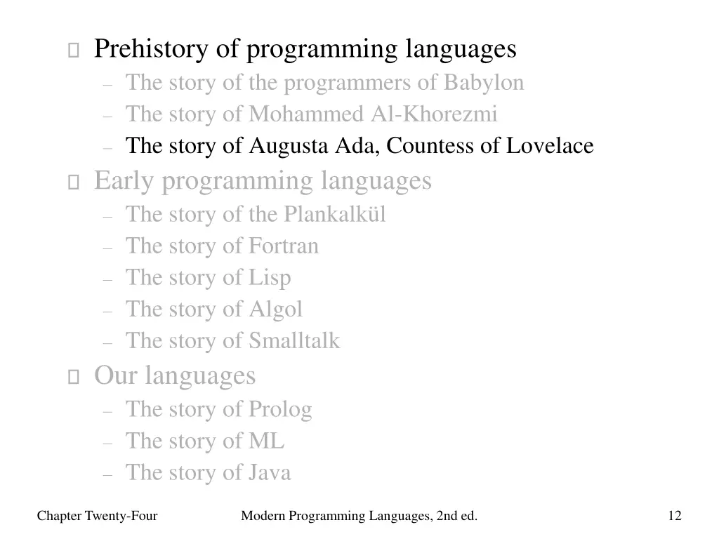 prehistory of programming languages the story 2