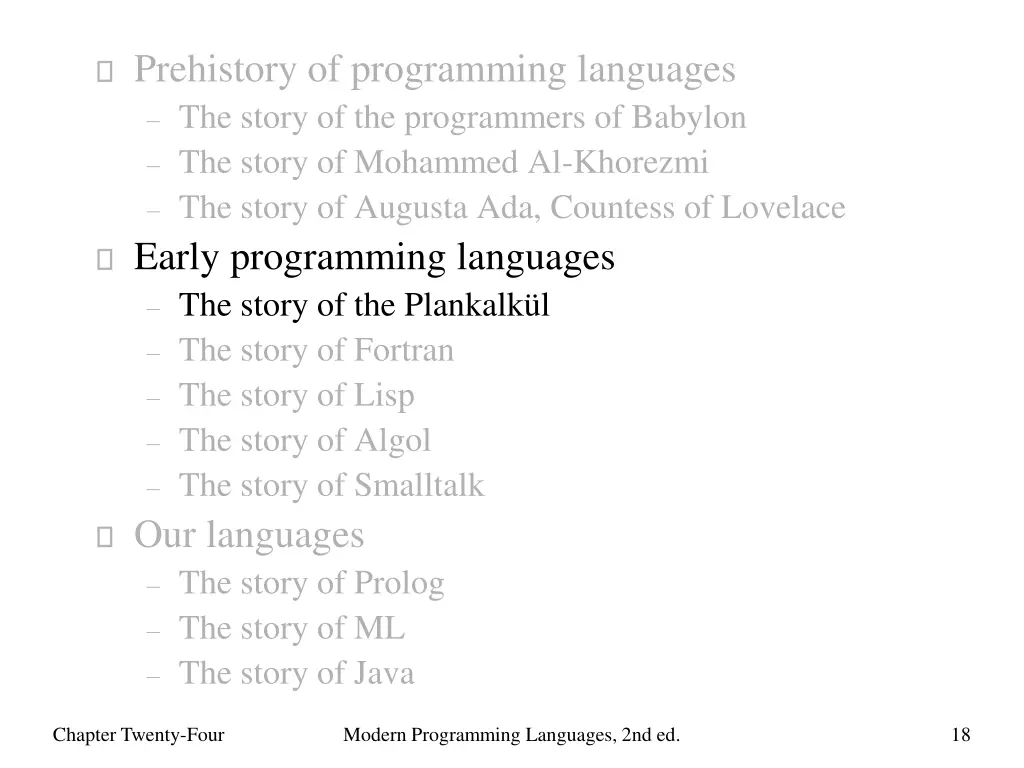 prehistory of programming languages the story 3