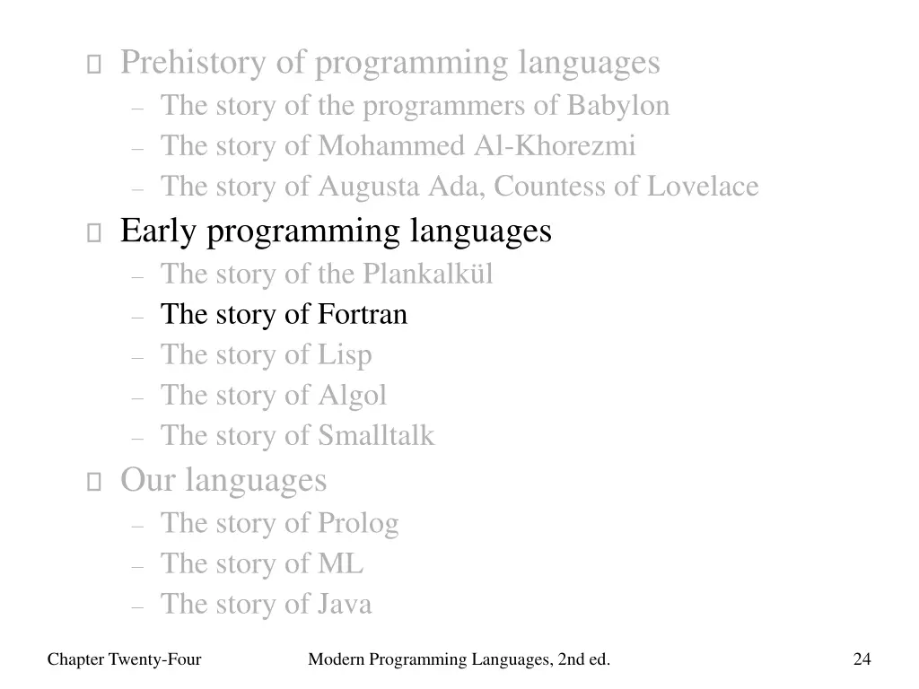 prehistory of programming languages the story 4