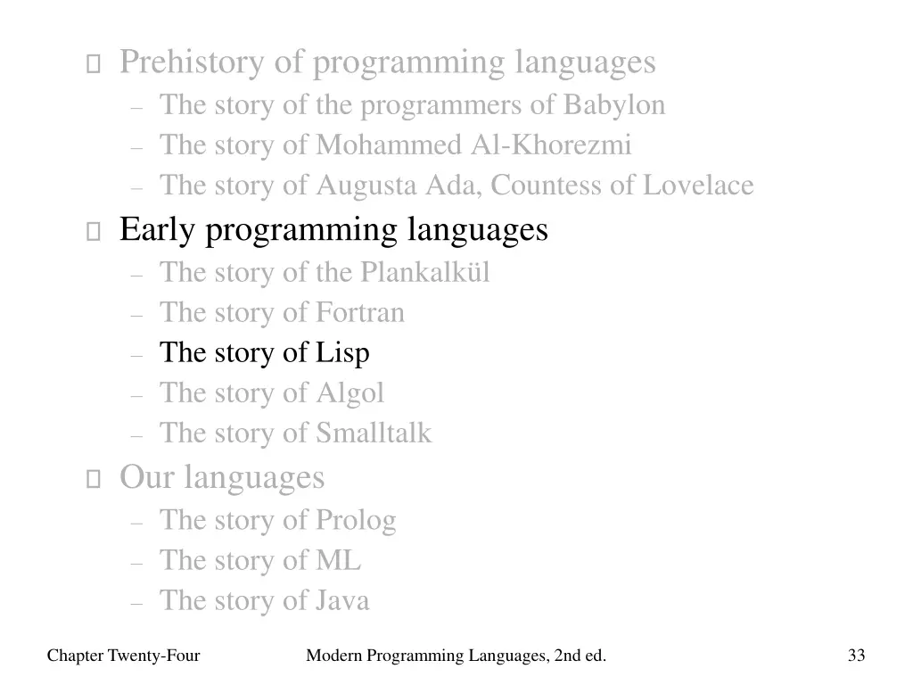 prehistory of programming languages the story 5