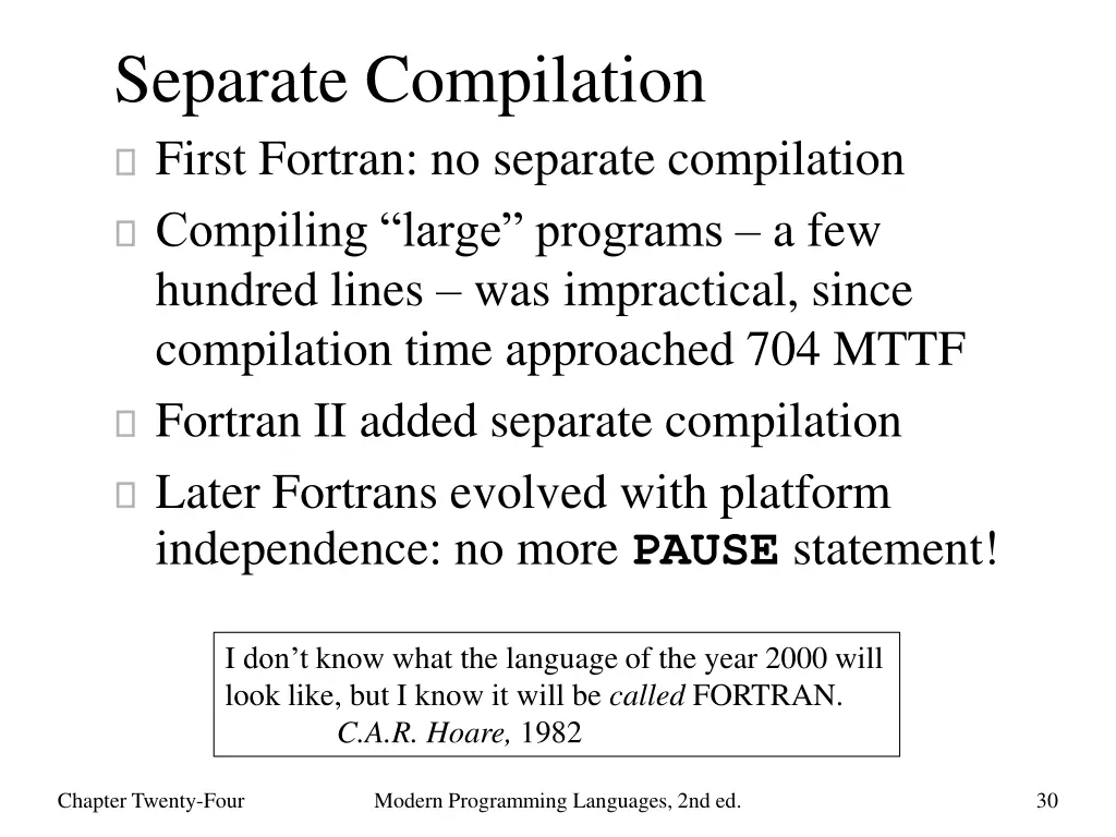 separate compilation first fortran no separate