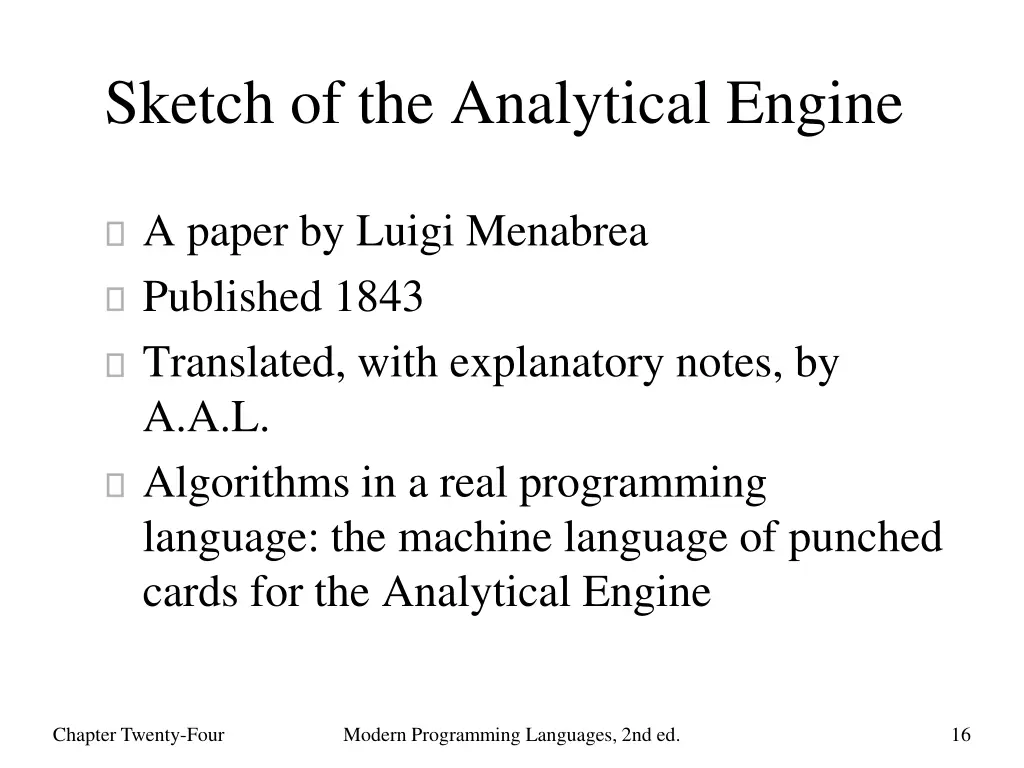 sketch of the analytical engine